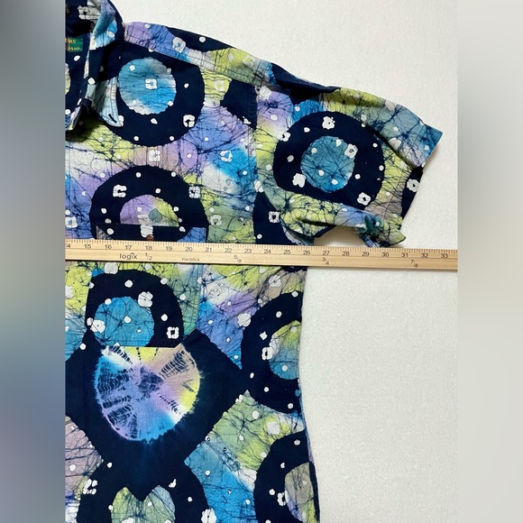 Colours by Alexander Julian Short Sleeve Button Down 17-17.5 Men’s Size XL - Picture 3 of 6